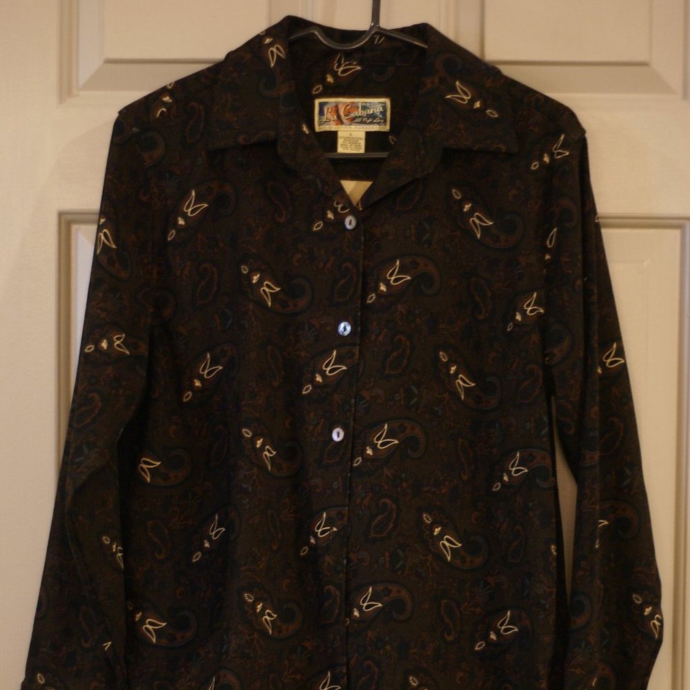 Size L La Cabana Suede Like Blouse